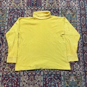 VTG 50s 60s Medico Obermeyer Yellow Long Sleeve Turtleneck underlayer Shirt‎ S-M